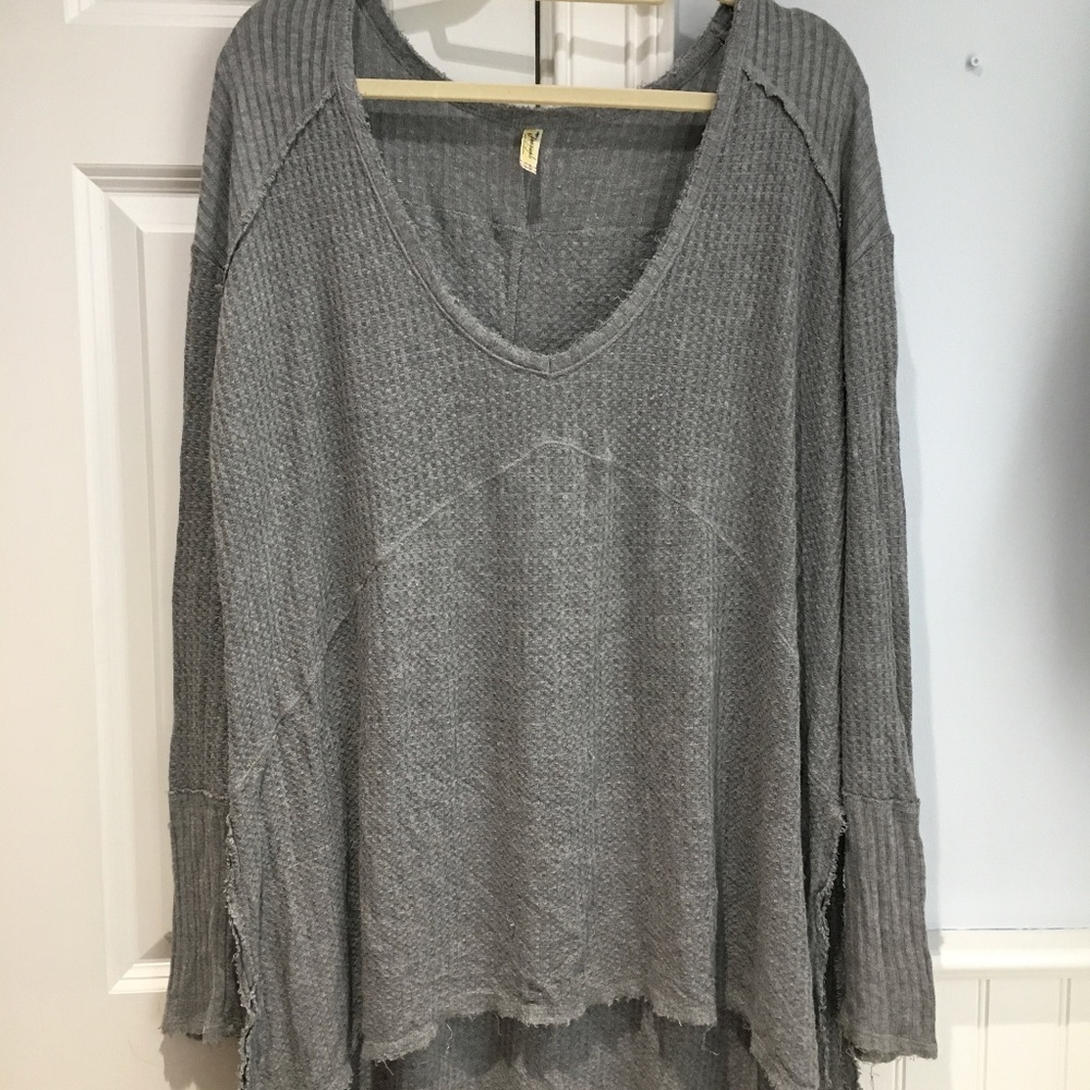 Free People Gray thermal sweater